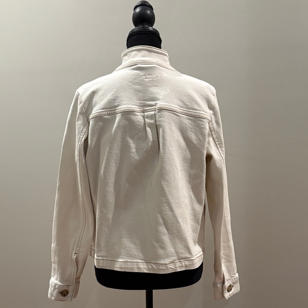 J. Jill Cream Jean Jacket with Button Detail - Picture 6 of 6